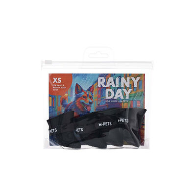 M-Pets Rainy Day Waterproof Dog Boots Black X-Small 2.6x3.5 cm