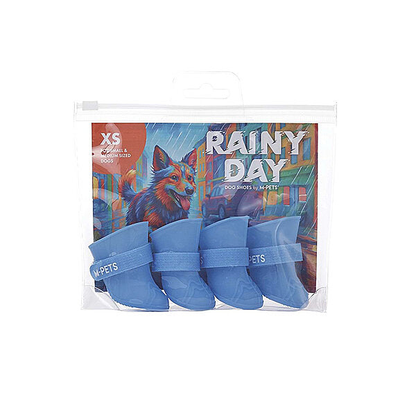 M-Pets Rainy Day Blue Dog Boots Waterproof Protection XS