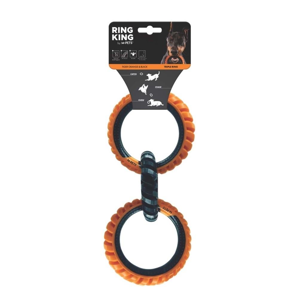 M-Pets Ring King Dog Toy 3-Pack Durable Fetch Rings