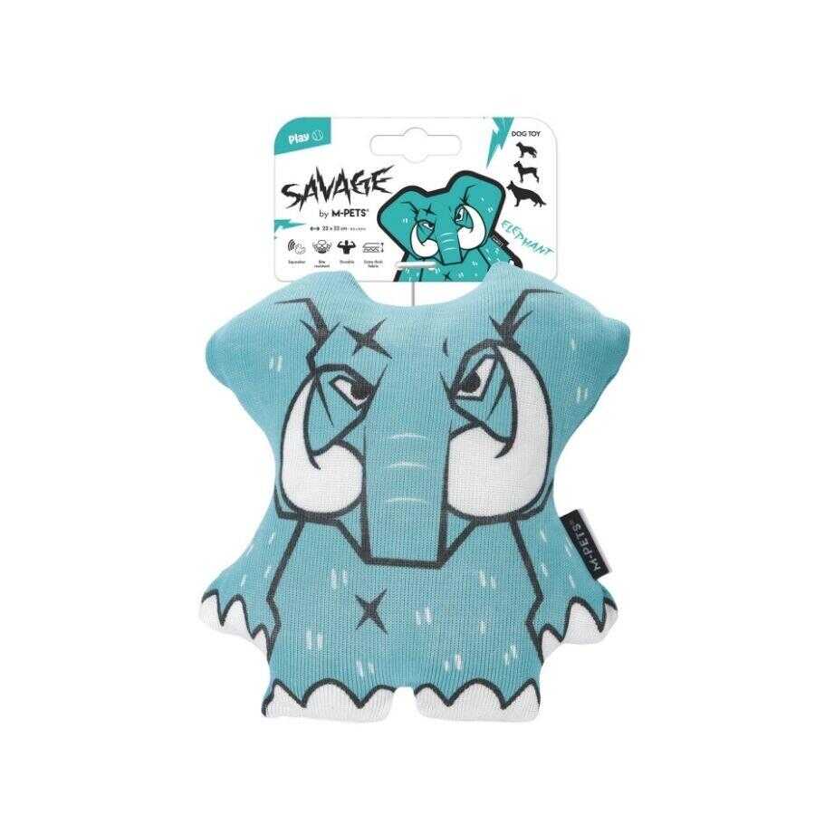 M-Pets Savage Elephant Plush Dog Toy Durable Fabric 22x22 cm