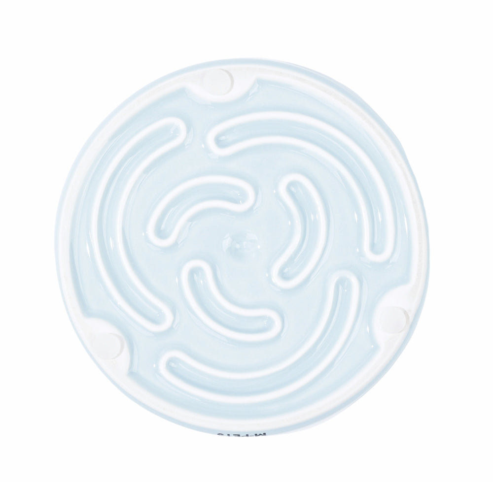 M-Pets Serene Rose Ceramic Slow Feeder Bowl Blue 300 ml