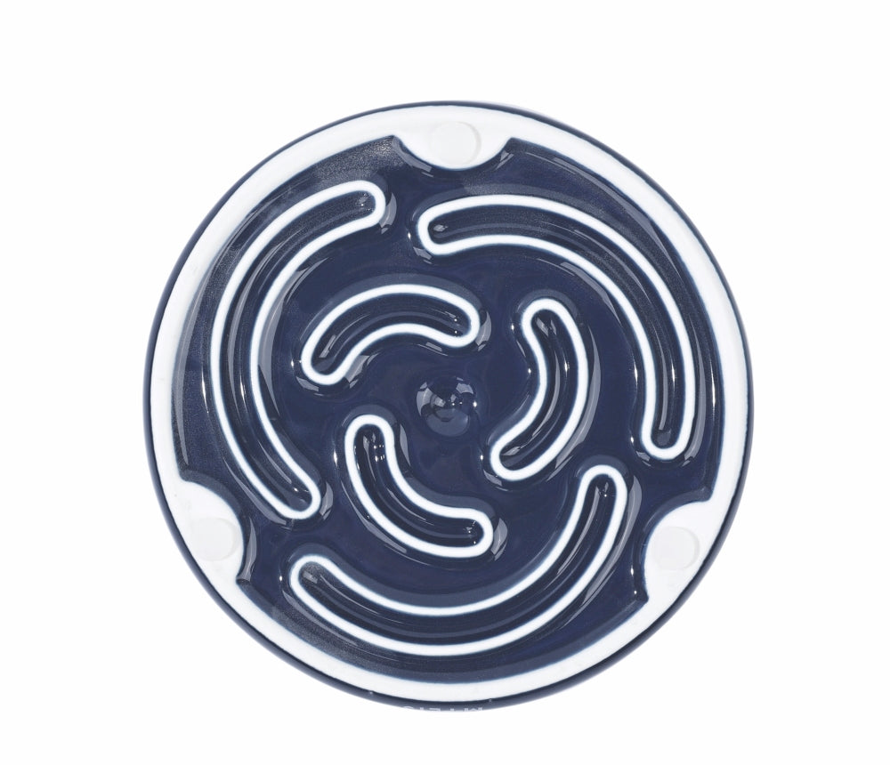 M-Pets Serene Rose Ceramic Slow Feeder Bowl Dark Blue 300 ml