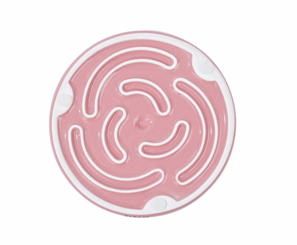 M-Pets Serene Rose Ceramic Slow Feeder Bowl Pink 300 ml