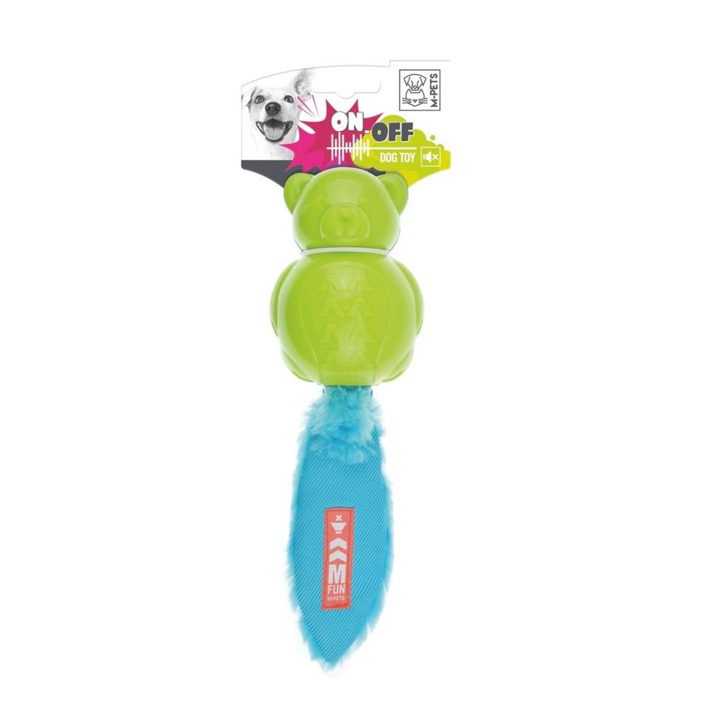 M-Pets Squeaky Teddy Rubber Dog Toy with On/Off Sound 30cm