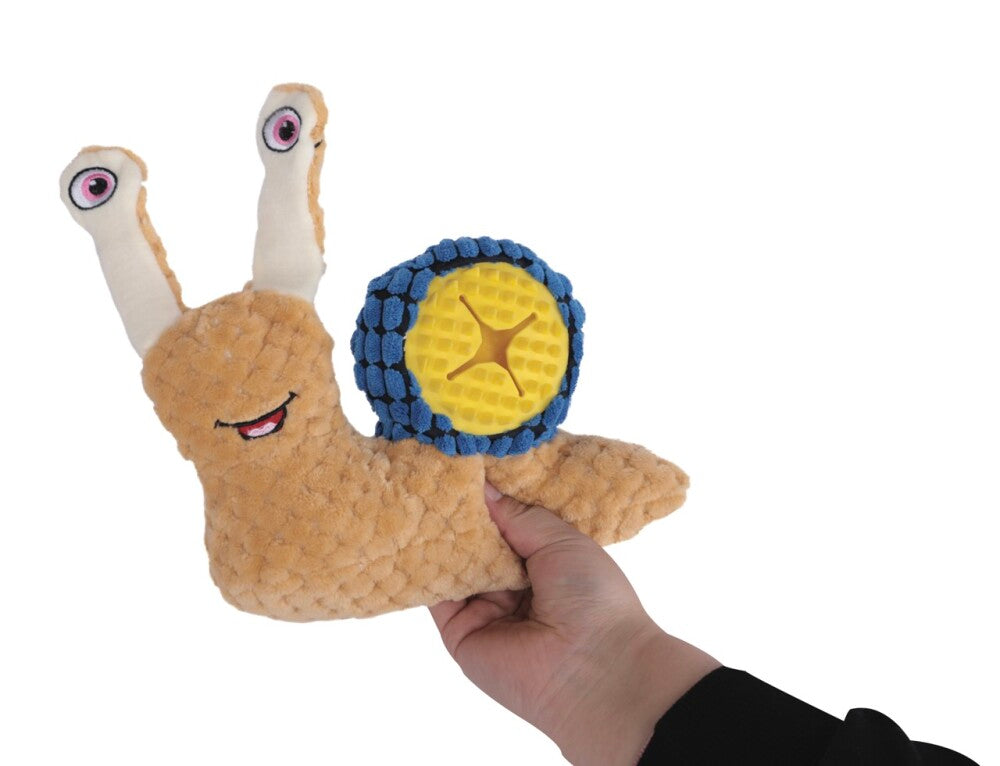 M-Pets Snail Daria Plush Dog Toy with Food Compartment, 23.5 x 15 cm