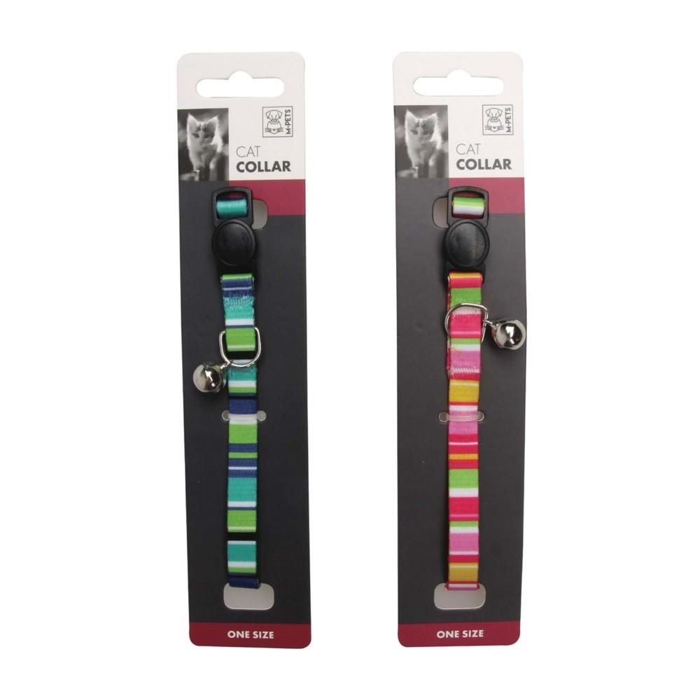 M-Pets Stripes Adjustable Cat Collar with Bell 20-30 cm