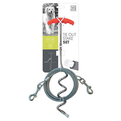 M-Pets Strong Garden Tie-Out Cable Red for Dogs 4.5m