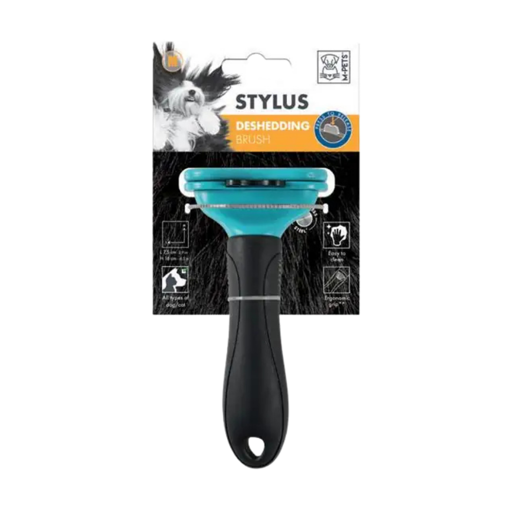 M-Pets Stylus Furminator Self-Cleaning Pet Brush Medium