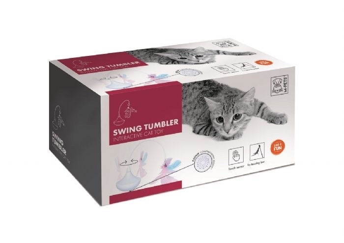 M-Pets Swing Interactive Cat Toy with Feather Wand White