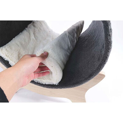 M-Pets Tunnel Elevated Wooden-Legged Cat Bed Gray 47x47x26 cm