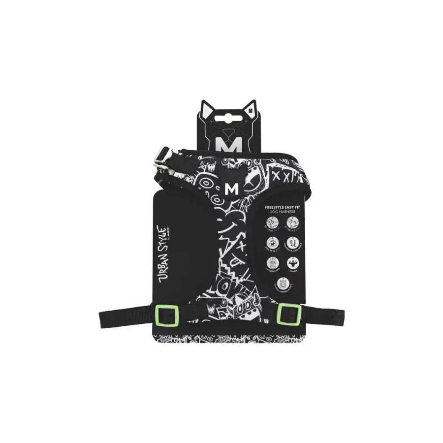 M-Pets Urban Style Easy Fit Black Dog Harness Medium