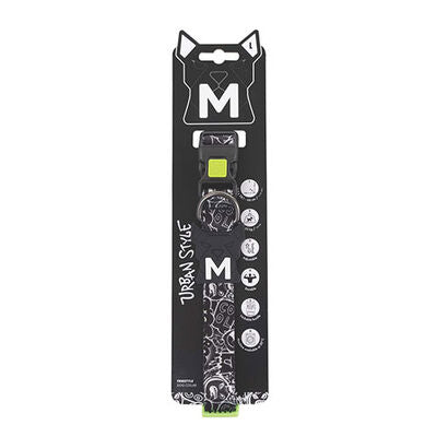 M-Pets Urban Style Freestyle Dog Collar Black & White Large