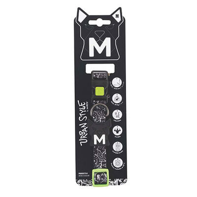 M-Pets Urban Style Freestyle Dog Collar Black & White Medium