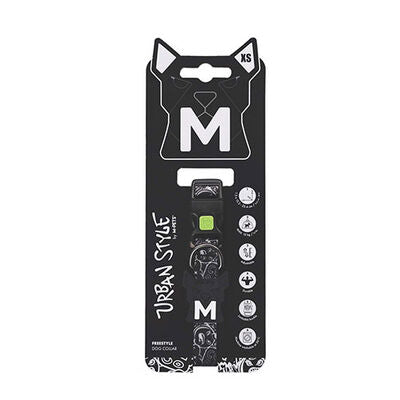 M-Pets Urban Style Freestyle Dog Collar Black & White XS