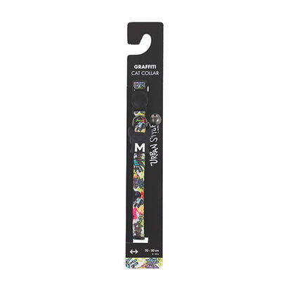 M-Pets Urban Style Graffiti Adjustable Cat Collar with Bell 20-30cm