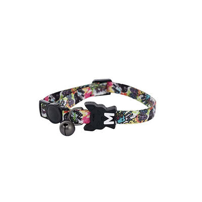 M-Pets Urban Style Graffiti Adjustable Cat Collar with Bell 20-30cm