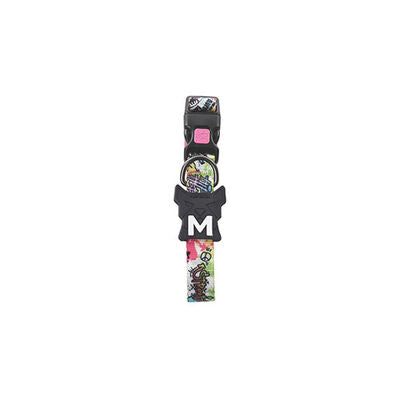 M-Pets Urban Style Graffiti Adjustable Dog Collar Large 38-66cm