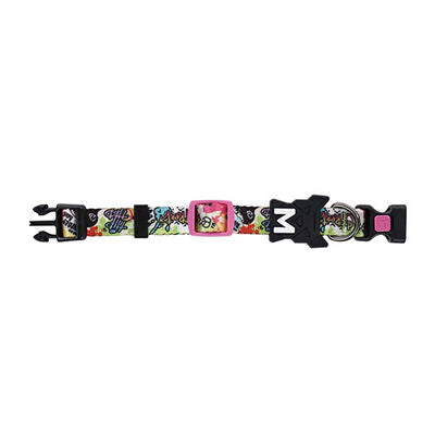 M-Pets Urban Style Graffiti Adjustable Dog Collar Large 38-66cm
