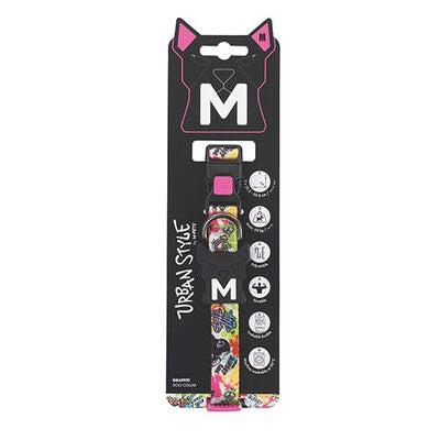 M-Pets Urban Style Graffiti Adjustable Dog Collar Medium 30.5-50.8cm