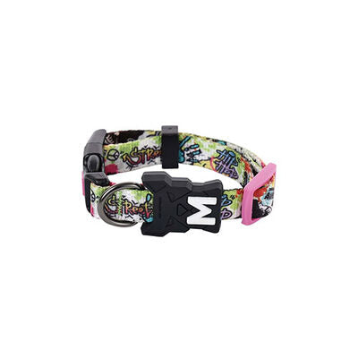 M-Pets Urban Style Graffiti Adjustable Dog Collar Medium 30.5-50.8cm