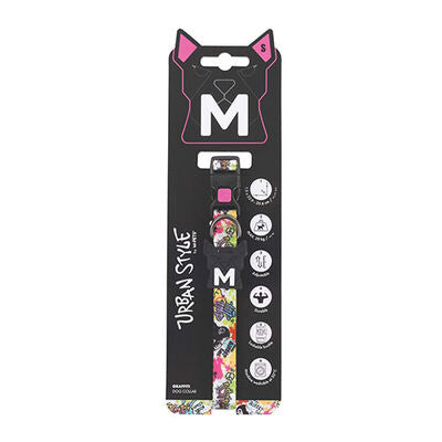 M-Pets Urban Style Graffiti Adjustable Dog Collar Small 22.9-35.6cm