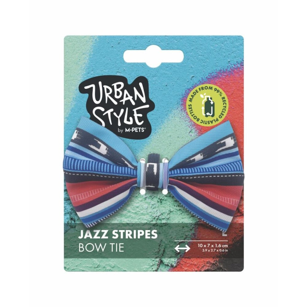 M-Pets Urban Style Jazz Stripes Cat Bowtie Large