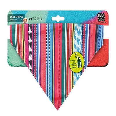 M-Pets Urban Style Jazz Stripes Eco-Friendly Dog Bandana Large