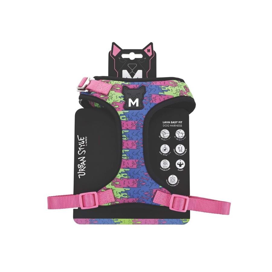 M-Pets Urban Style Lava Easy Fit Pink Dog Harness Medium