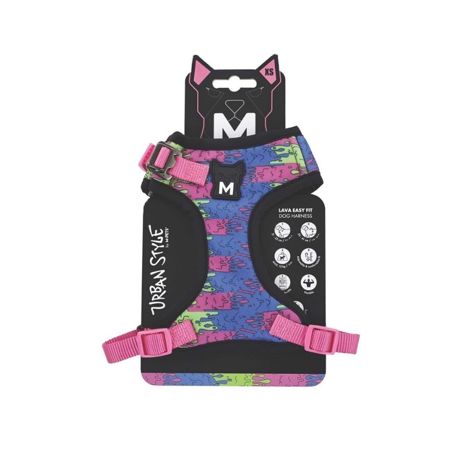 M-Pets Urban Style Lava Easy Fit Pink Dog Harness XS