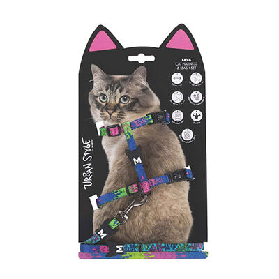 M-Pets Urban Style Lava Cat Harness and Leash Set 120cm