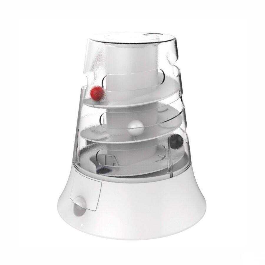 M-Pets Vortex Electronic Cat Toy White Interactive Activity 22cm