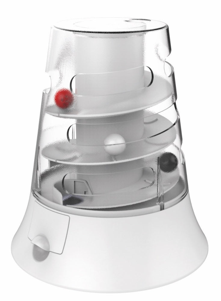 M-Pets Vortex Electronic Cat Toy White Interactive Activity 22cm