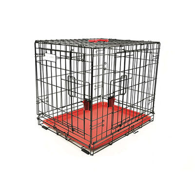 M-Pets Voyager 2-Door Dog Crate Secure Locking System Medium Red