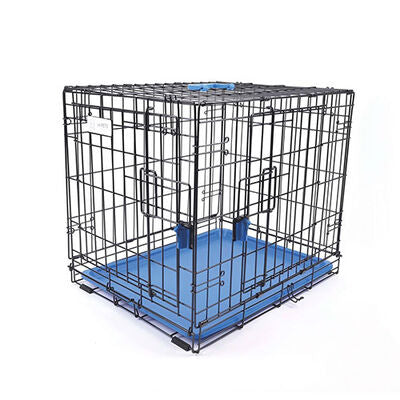 M-Pets Voyager 2-Door Dog Crate Foldable Blue Medium 76x48x53cm