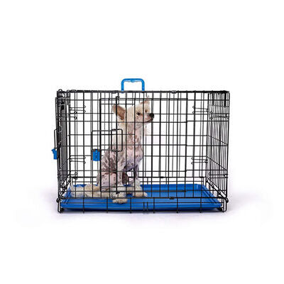 M-Pets Voyager 2-Door Folding Dog Crate Blue Small 61x46x48cm