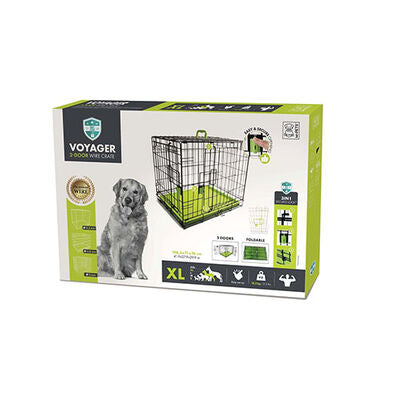 M-Pets Voyager 2-Door Dog Crate Foldable Metal Cage XL
