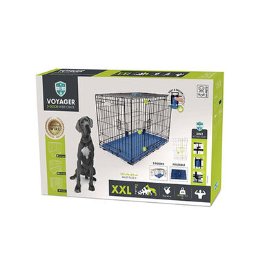 M-Pets Voyager 2-Door XXL Dog Crate Blue 122x76x84 cm