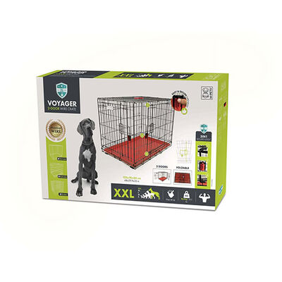 M-Pets Voyager 2-Door Dog Crate Secure XXLarge Red 122x76x84cm