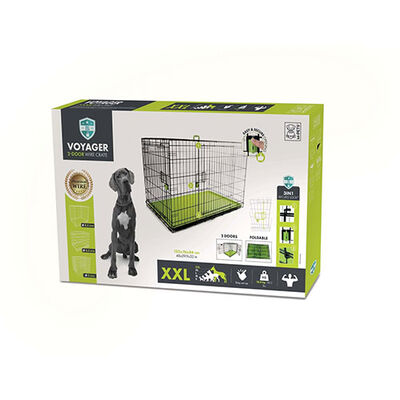 M-Pets Voyager 2-Door Dog Crate Secure Wire Kennel Green 122x76x84cm