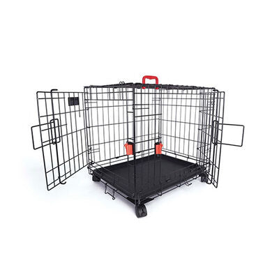 M-Pets Voyager 2-Door Rolling Dog Crate Medium Black 76x48x53cm