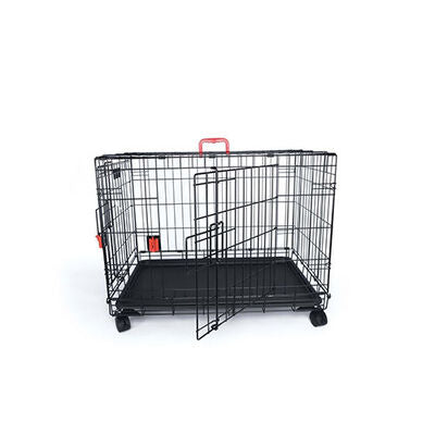 M-Pets Voyager 2-Door Rolling Dog Crate Medium Black 76x48x53cm