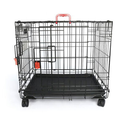 M-Pets Voyager 2-Door Rolling Dog Crate Small Black 61x46x48cm
