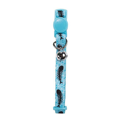 M-Pets Zany Breakaway Cat Collar Blue-Navy 20-30cm