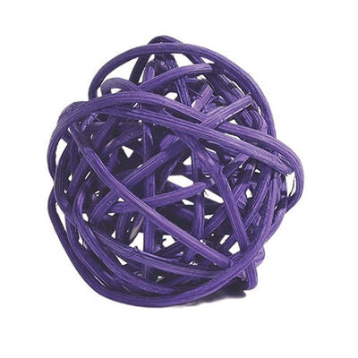 M-Pets Rattan Ball Cat Toy with Bell for Active Play 4cm