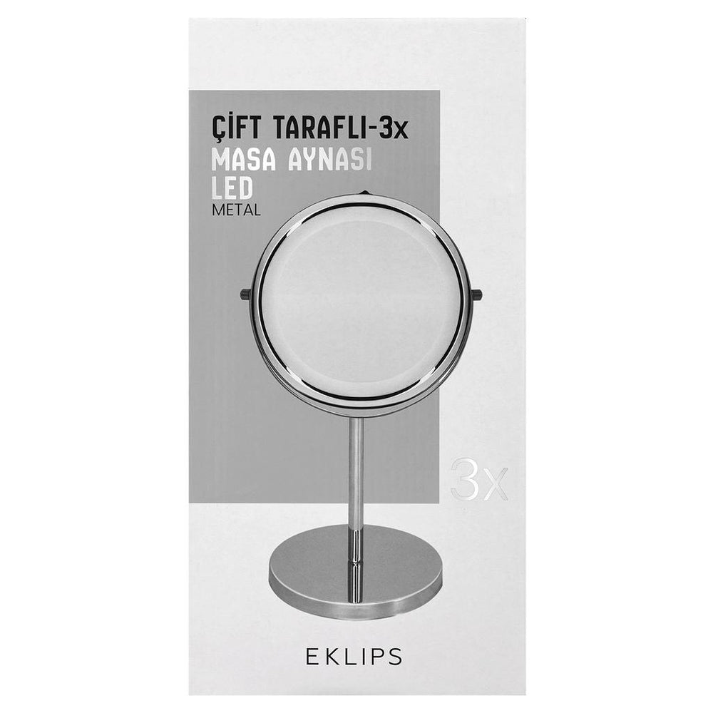Eklips Metal Double-Sided 3X LED Vanity Mirror