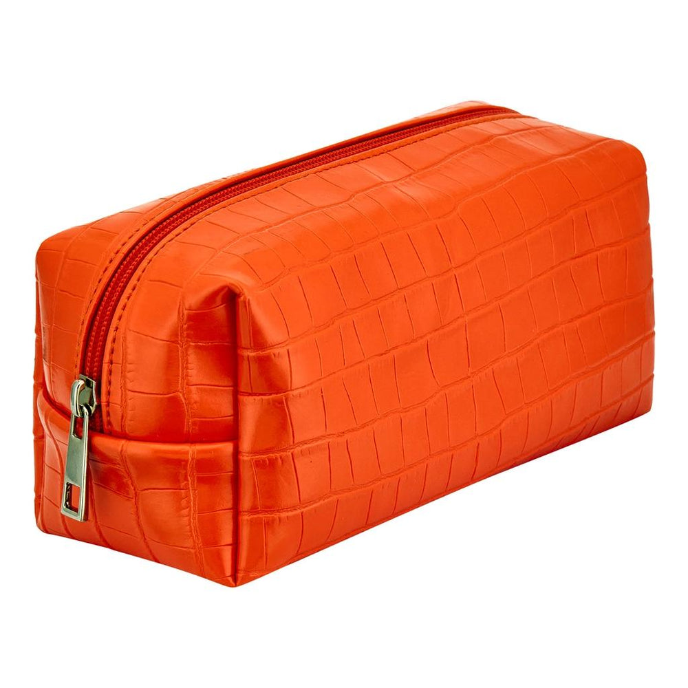 Eklips Orange Croco Makeup Bag Stylish Travel Organizer