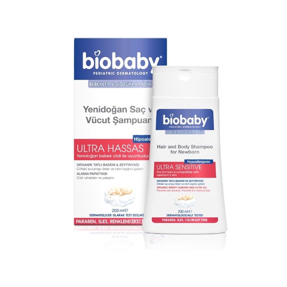 Biobaby Newborn Baby Shampoo and Body Wash - Gentle, Natural, 6.76 fl oz - image 2