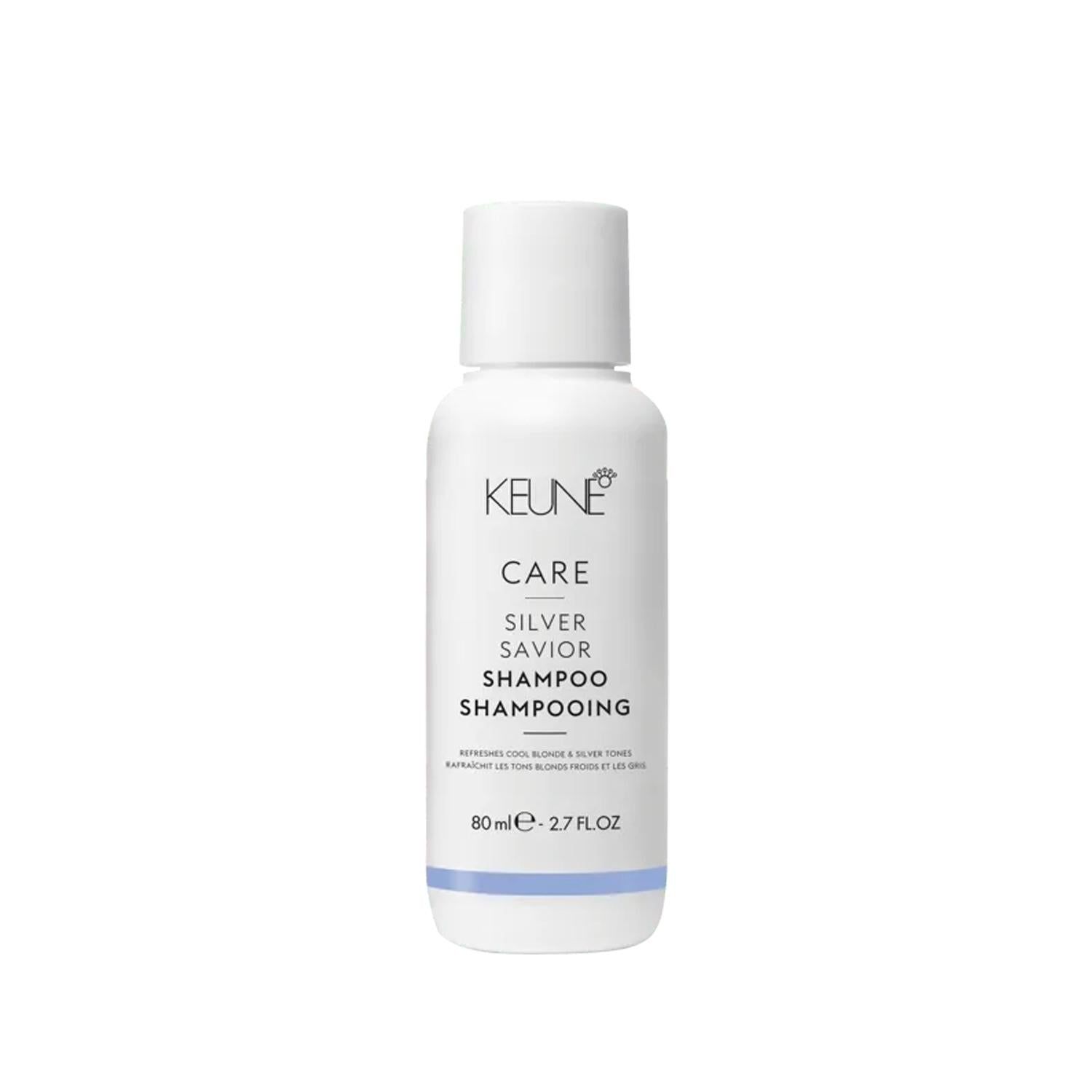 Keune Silver Savior: Purple Shampoo for Gray, White & Platinum Blonde Hair - Neutralizes Yellow, Boosts Shine - Tone Correcting, 2.71 fl oz Keune Silver Savior Purple Shampoo: Tone Correcting for Gray & Blonde purple shampoo, gray hair shampoo, white hair shampoo, platinum blonde shampoo, brassiness reducer, yellow tone neutralizer, silver shampoo, tone correcting shampoo, hair care for gray hair, hair care for platinum blonde, shampoo, gray hair, white hair, platinum hair, brassiness, yellow tones, silver 