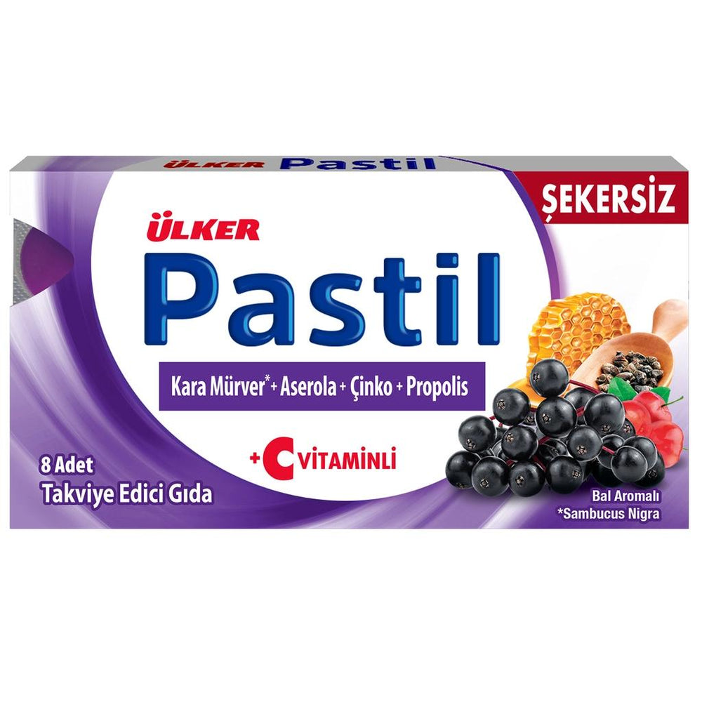 Ulker Pastil Elderberry Acerola Zinc Propolis Lozenges 8 Count