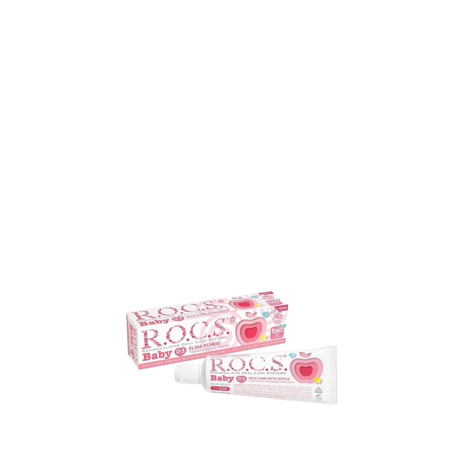 ROCS Baby Toothpaste 35ml - Gentle Apple Flavored Oral Care for Infants &amp; Toddlers - image 3